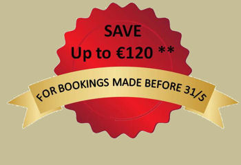 SAVE up to �120 - on tours booked before 31/05