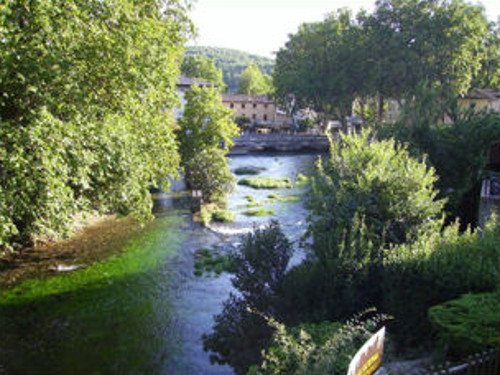 View of the nearby beautiful village - Fontaine de Vaucluse.