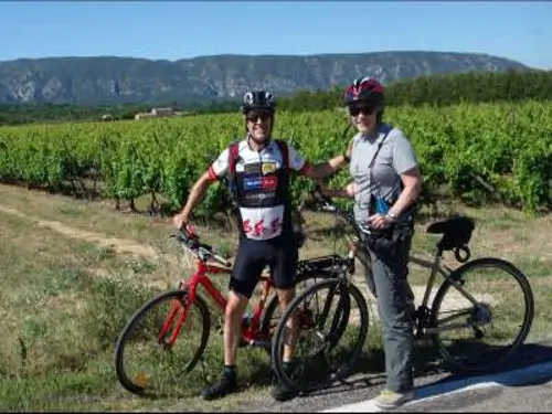 Bikers near Ménerbes, Provence, France.