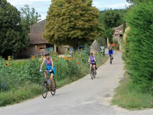 Cycling in Provence - Riding the backroads near Roussillon.