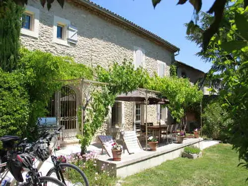 The base for our Provence bicycle tours - our 17th century farmhouse built from white Gordes stone.