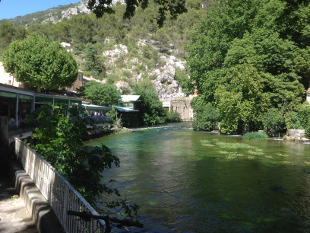 View of the nearby beautiful village - Fontaine de Vaucluse.