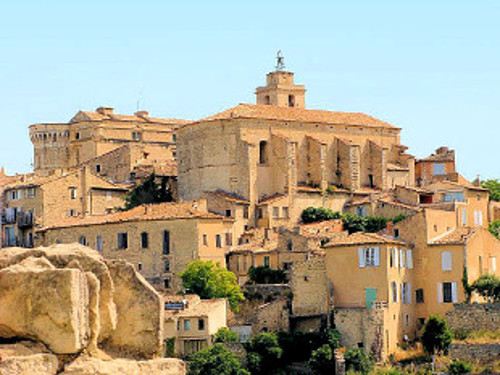 View of Gordes, the nearby hilltop village.