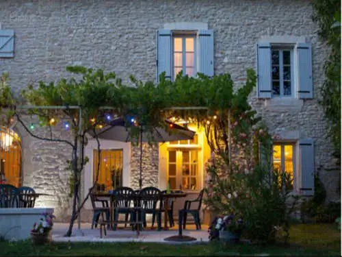 Provence cycling tours - Our farmhouse at night time.
