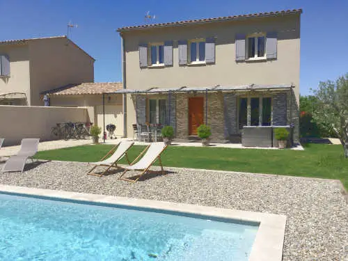 The base for our self-catering Provence bicycle tours - our newly built villa in Taillades.