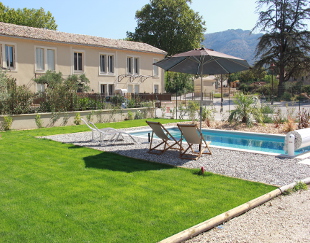 View of the garden & pool.