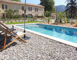 View of the garden & pool.