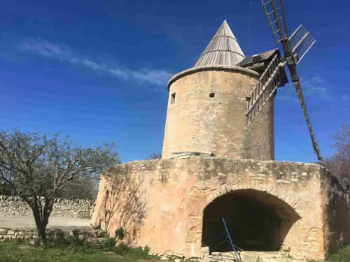 Provence Bike Holidays: windmill in Goult Village , Provence, France.