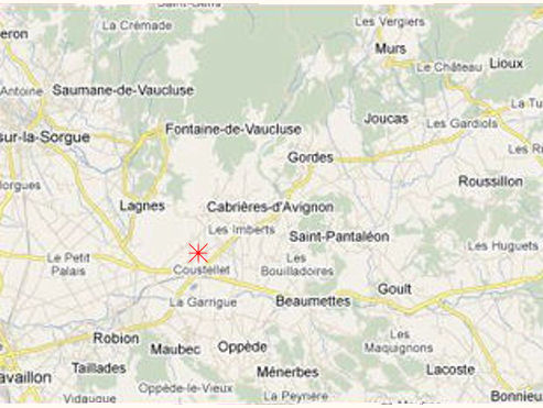 Provence bicycle tours - Map of the Vaucluse Department.